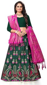Indian Heritage Leheriya Banarasi Silk Semi-stitched Lehenga Choli