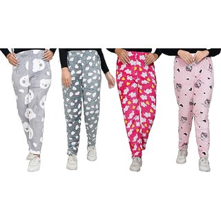 pack of 1 Fashion Designer Printed Woolen Pyjama Lower for Women/Girls, Beautiful Designs  Colors(assorted colour)