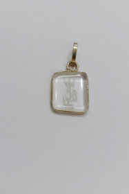 KESAR ZEMS Sphatik Tri Shakti Trishul Pendant for Unisex (1.5x1.5x0.5 CM)Clear