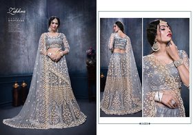 Sharda Creation Multicolor Embroidered Semi Stitched Lehenga