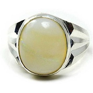 6.25 Carat Stone Opal  silver Ring for unisex by CEYLONMINE
