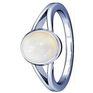 10 Ratti Opal Ring with Natural Silver Opal  Stone by CEYLONMINE