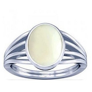 10.5 Carat Lab Certified  Silver Opal   Ringfor unisex by CEYLONMINE