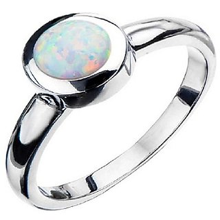 11.25 ratti Natural Opal Stone Adjustable silver Ring for Astrological Opal Ring by CEYLONMINE