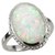 12 ratti Natural Opal  Stone Unheated Lab Certified pure Silver Ring by CEYLONMINE