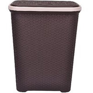 Laundry Basket With Lid-Brown-55L