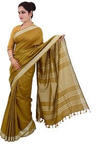 Pure Cotton Linen Saree with Blouse Piece