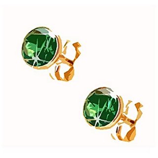 Emerald Stud  Gold Plated Earrings for Women by Ceylonmine
