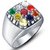 Ceylonmine-Natural Navratan Stones Silver Ring