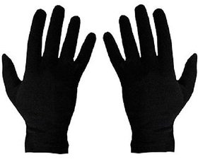 Men's cotton Double layered hand gloves washable sun protection(black, Free size)