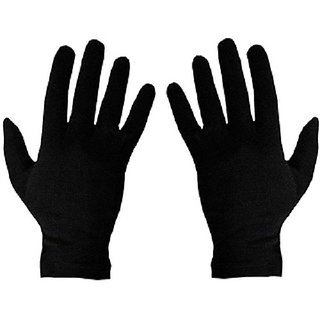 Men's cotton Double layered hand gloves washable sun protection(black, Free size)