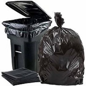 Garbage Dustbin Black Bags with Handle - 20 X 26 Inch - 2 Packs - 80 Pieces (40 2)- Trash Waste Disposable