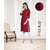 Fabclub Women's Rayon Solid Plain Straight Kurti (Maroon)
