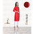 Fabclub Women's Rayon Solid Plain Straight Kurti (Red)