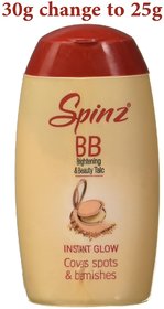Spinz BB Talc, instant glow cover spots  blemishes 30g (Pack Of 2)