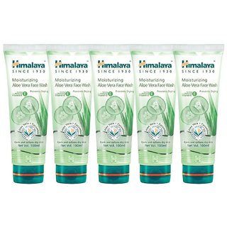 Himalaya Moisturizing Aloe Vera Face Wash 100ml (Pack of 5)