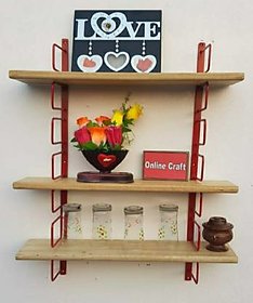 onlinecraft iron wall shelf(2685) red