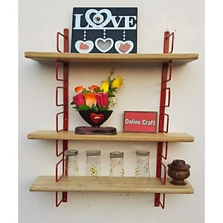 onlinecraft iron wall shelf(2685) red