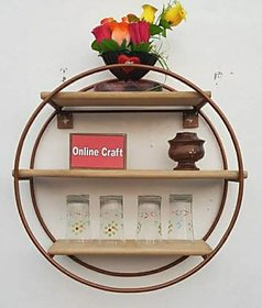 onlinecraft iron wall shelf (2686) brown