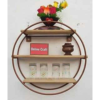 onlinecraft iron wall shelf (2686) brown