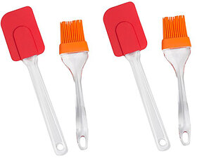 Eastern Club Silicone Brush and Spatula Set, 4-Pieces (Assorted Color)