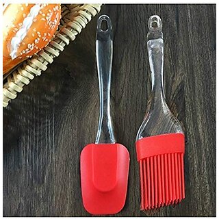 Eastern Club Spatula and Pastry Brush Set, Oil Brush for Cooking, Silicon Brush for Kitchen (Set of 2 ) (Assorted Color)