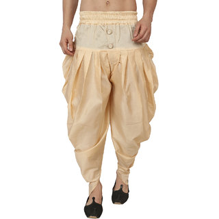 DISONE Beige Silk Harem Pant for Men