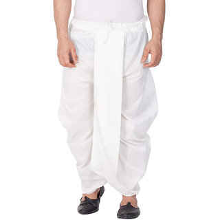 Disone White Cotton Dhoti For Men