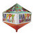 HIPPITY HOP Happy Birthday Diamond Cake Shape 4D foil Balloon, Large Size Thickened Foil Mylar Helium Balloons