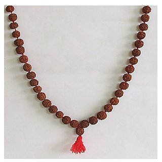 Lab Certified 5 Mukhi Rudraksha Mala Men/Women Wearing - Natural Brown Rudraksha Beads - Pack of 1 by Ceylonmine