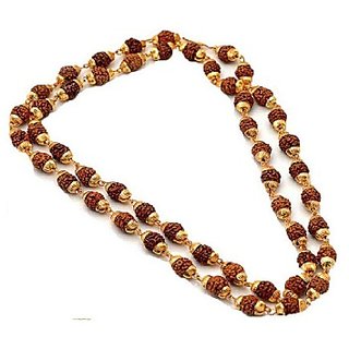 Ceylonmine - Gold Plated Caps Rudraksh Beads Mala