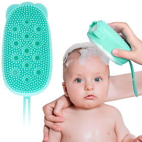 Eastern Club Silicone Scrubbing Brush Soft Rubbing Massage Bubble Body Cleaner  1Pcs (Multi Color)