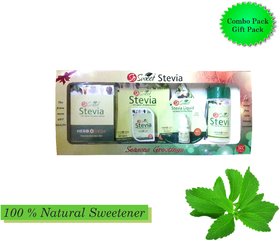So sweet Stevia Tablets 100, 100g Powder, 50 Sachets and Liquid (100 Drops) Sugar Free - 100 Natural Sweetener