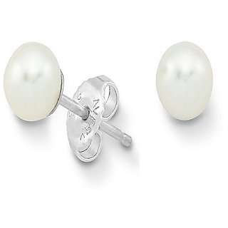 100 Natural Pearl Silver Earring by  Ceylonmine