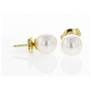 Gold Plated Pearl Earring by Ceylonmine
