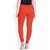 Lyra Women's Orange Cotton Blend Leggings