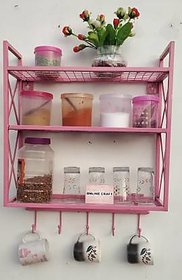 onlinecraft iron wall shelf (2776) pink