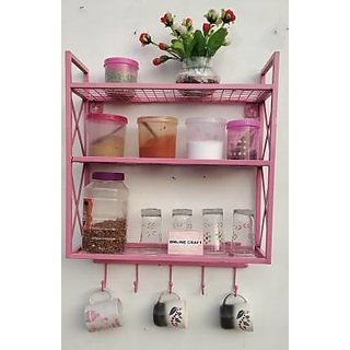 onlinecraft iron wall shelf (2776) pink