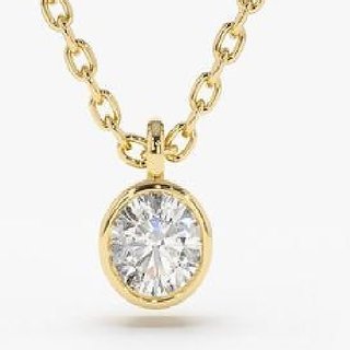 pure American Diamond Gold Plated Pendant by Jaipur Gemstone
