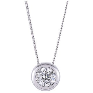 Natural Silver American Diamond Pendant for girls by Jaipur Gemstone