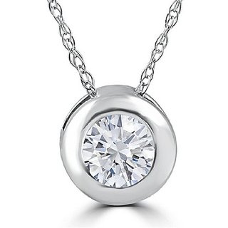 Natural American Diamond  Silver Pendant for girls by Jaipur Gemstone