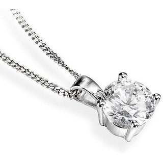 Natural American Diamond Silver Pendant  by  Jaipur Gemstone