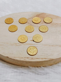 KESAR ZEMS Mini Brass Coins/Sikka for Pooja (Set of 11 Pieces)