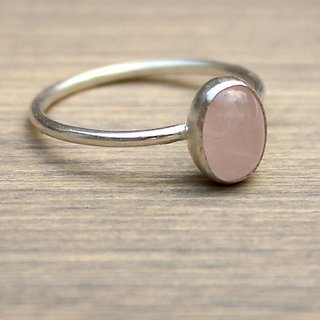 5 ratti silver  rose quartz  Ring for unisex by JAIPUR GEMSTONE