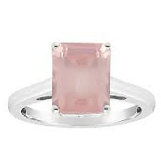 5 Carat Classic rose quartz silver Ring by JAIPUR GEMSTONE