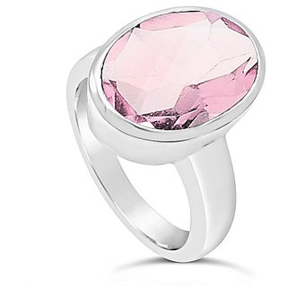 rose quartz Ring 5 Carat natural and Gemstone Silver Ring by JAIPUR GEMSTONE