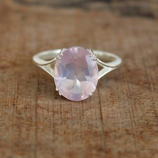 100 Original rose quartz Unheated 5 Ratti rose quartz /Silver Ring by JAIPUR GEMSTONE