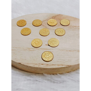 KESAR ZEMS Mini Brass Coins/Sikka for Pooja (Set of 11 Pieces)