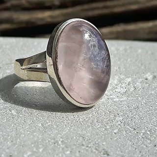 6 carat pure  rose quartz  Silver Ring by JAIPUR GEMSTONE