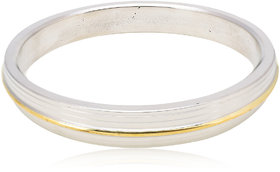 KESAR ZEMS HEAVY Stainless Steel  Brass Golden Line Kada Bracelet 1.5 cm Thick For Men.